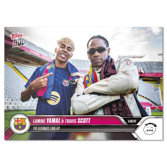 Travis Scott & Lamine Yamal 2025 FC Barcelona Topps Now Card #1