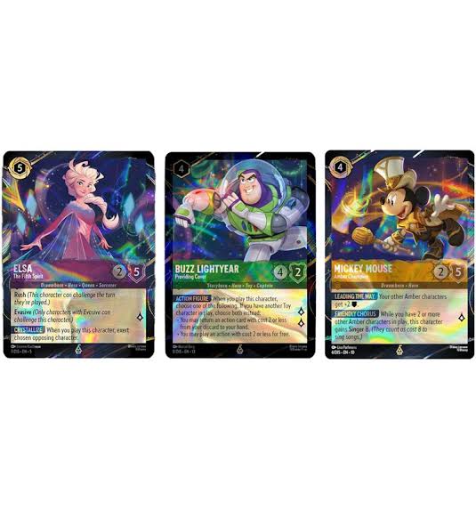 Hong Kong Disneyland Lorcana Promo Exclusive Elsa Mickey Mouse Buzz 3Pcs Set